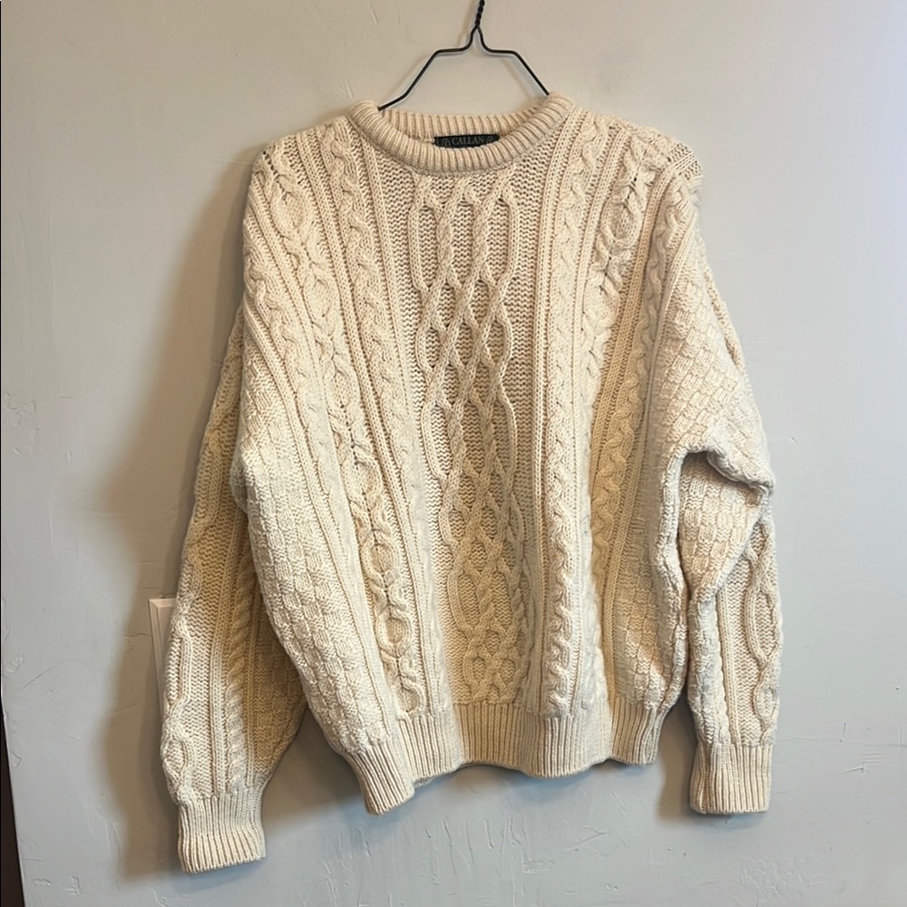 Irish merino wool fishermen’s sweater men’s size large